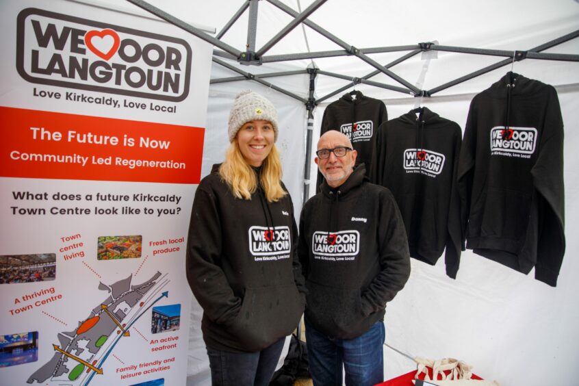 Danny with colleague Katie Carruthers during a recent community event on Kirkcaldy High Street.