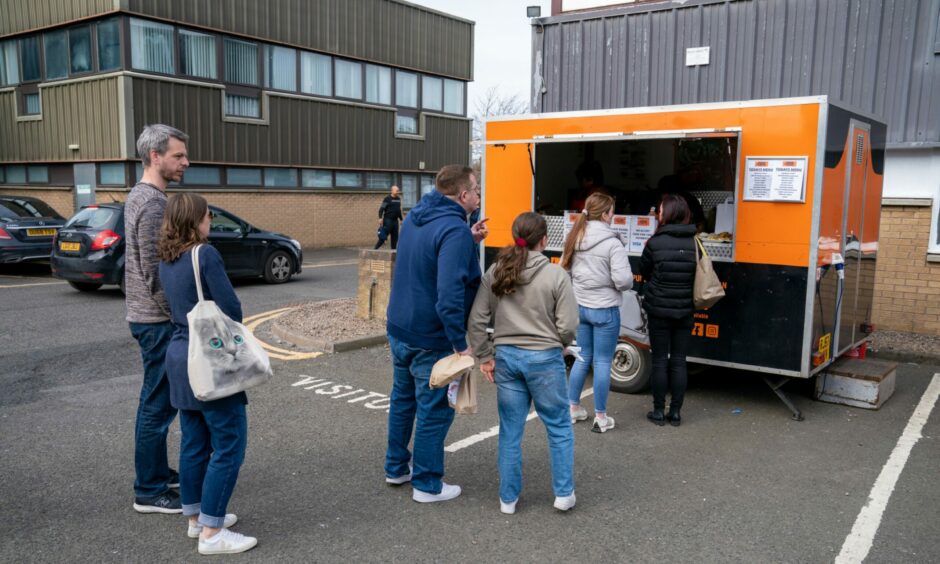 Customers were keen to try the Tiffin Indian street food.