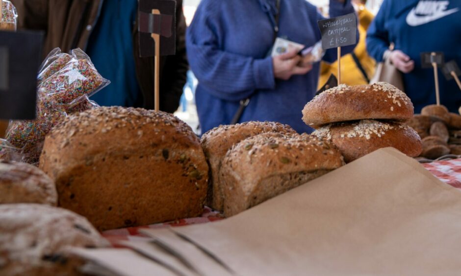 Freshly baked breads to buy.