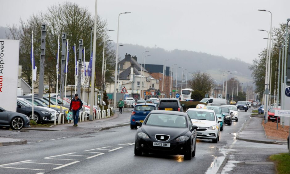 The cycle lane was supposed to run down Dunkeld Road