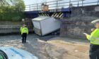 A lorry has collided with a railway bridge in Broughty Ferry.