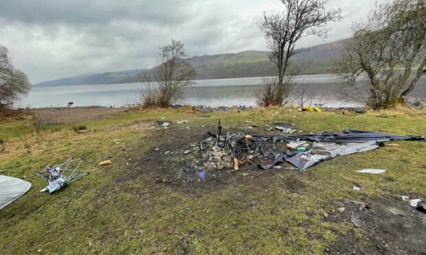Dirty campers left behind 40 bottles of booze during one evening last summer in Pitlochry.