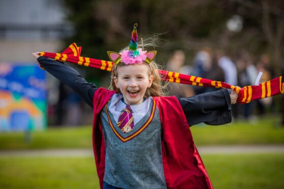 DeeCon returns to Dundee after a two year absence.  Picture shows: Robyn Carver (aged 6) from Dundee, as a character crossed between Harry Potter and My Little Pony.
Picture by: Steve MacDougall / DCT Media