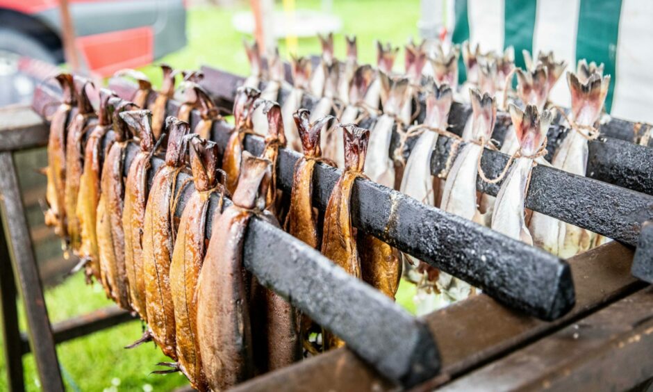 Arbroath Smokies ready to be dished up at a local market.