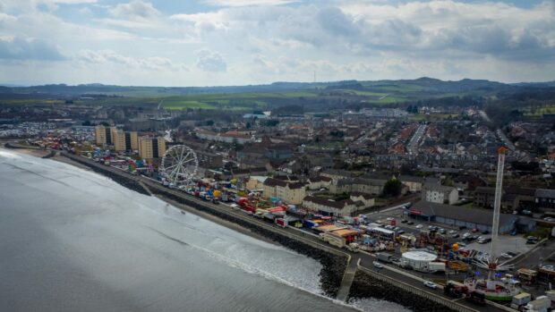 Drone image of Kirkcaldy.