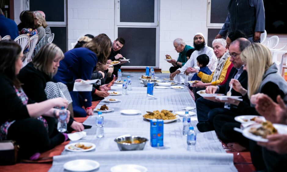 Breaking fast at Dundee Central Mosque.