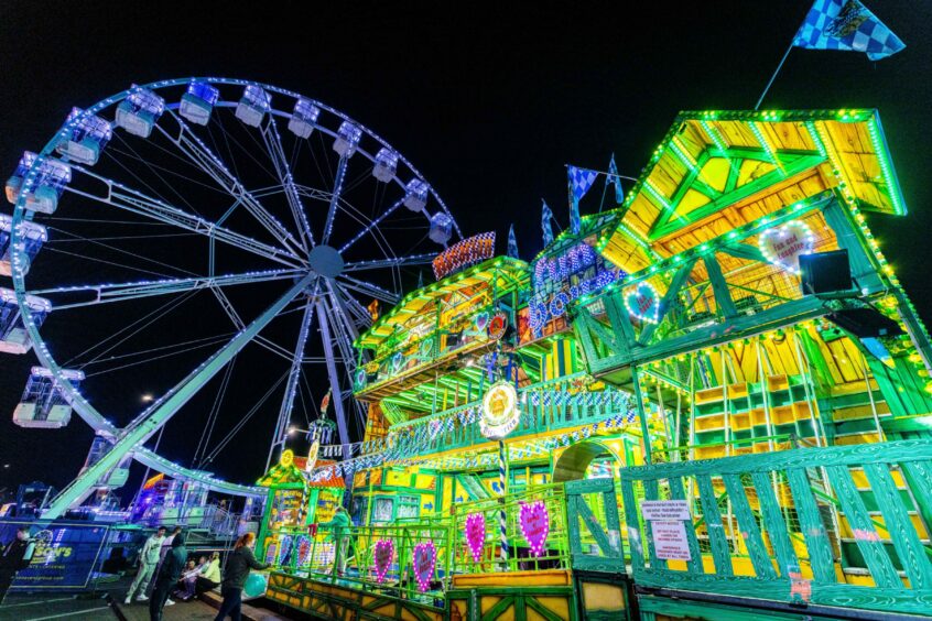 The rides at Kirkcaldy Links Market lit up the night