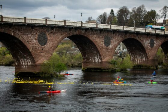 Perth's biggest duck race saw 2,000 toy ducks released on the River Tay. Pic: Steve Brown/DCT Media.