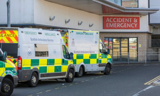 Ambulances outside the A&E department in Kirkcaldy