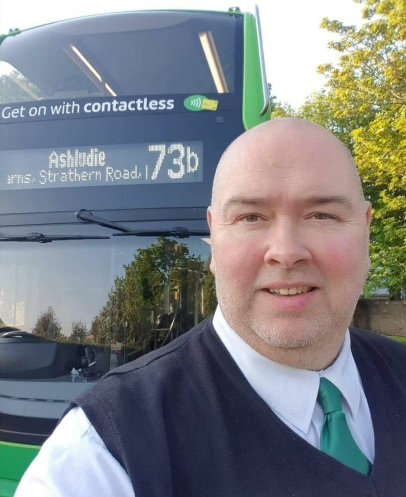 Kenny with one of his bus selfies.