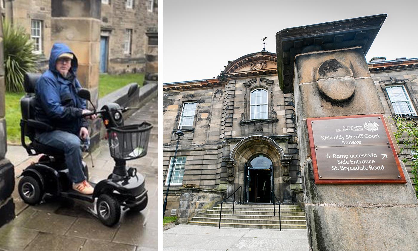 Fife man in court for striking stranger with mobility scooter