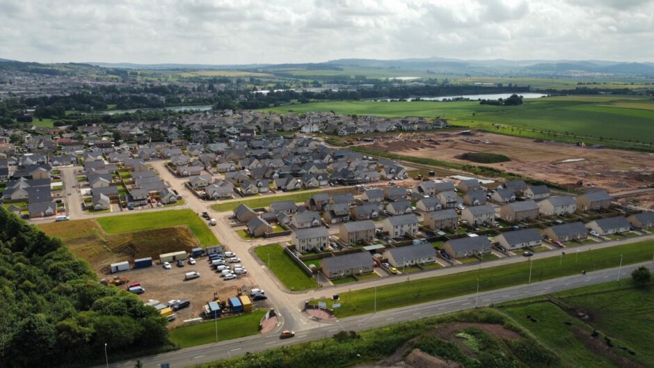 Guild Homes' Strathmore Fields development during construction