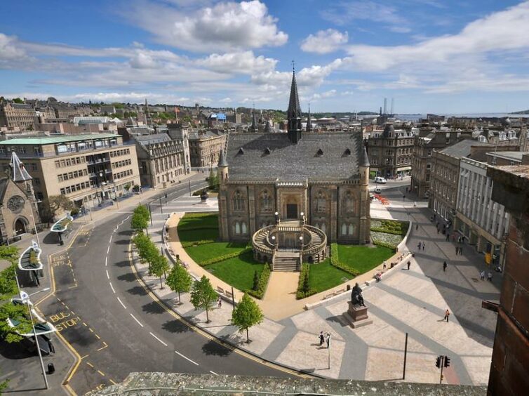 Aerial shot The McManus Art gallery and museum: ©Dundee City Council 