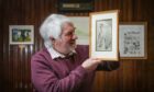 Town historian Dave Orr with the Barrie sketch which has been gifted to Kirriemuir Regeneration Group. Pic: Mhairi Edwards/DCT Media.