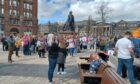 Scores of people attended a demonstration in support of staff at Dundee University Picture shows; Attendants at the Unison protest. Dundee. Caroline Spencer/DCT Media Date; 18/04/2022