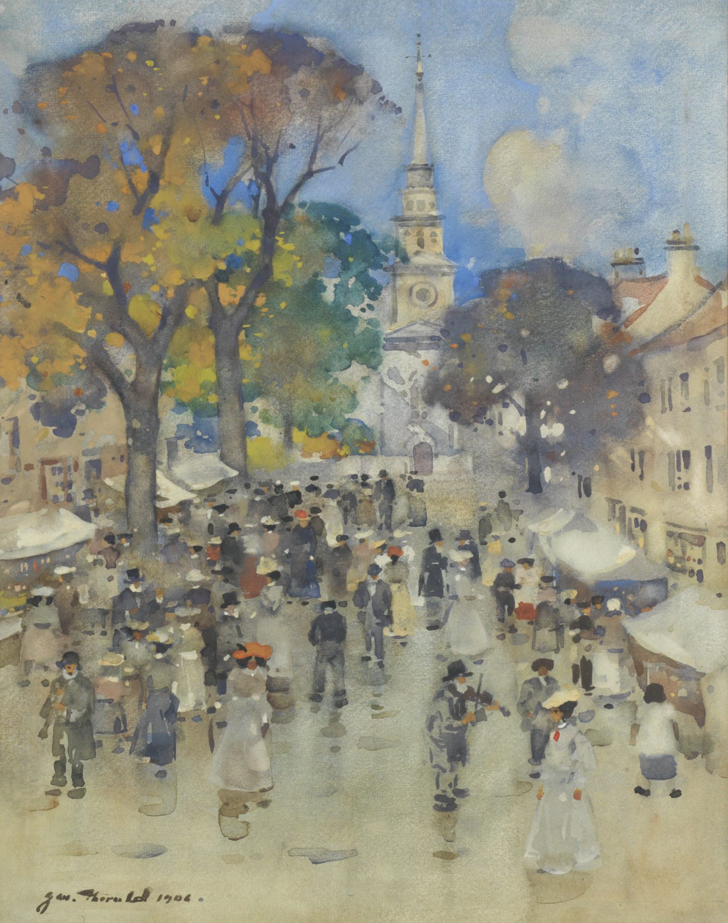 A Street Fair by James Watterson Herald sold for more than £12,000. Supplied by Bonhams.