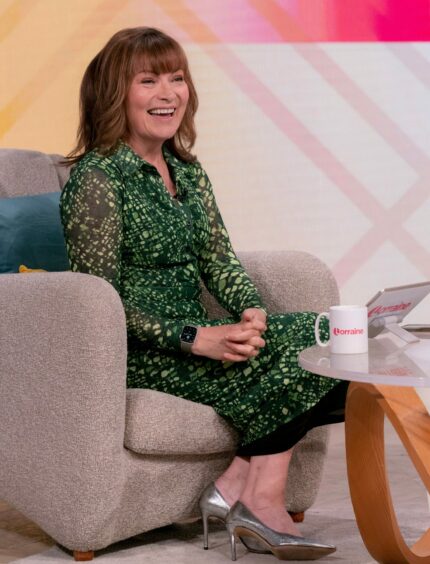 Lorraine Kelly on the set of her TV show