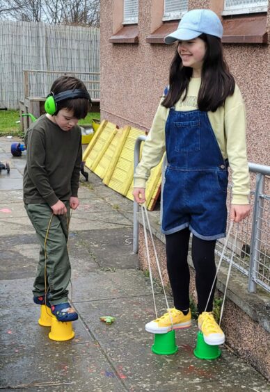 Dylan and Robyn Clarkson enjoy playtimes at The Yard.