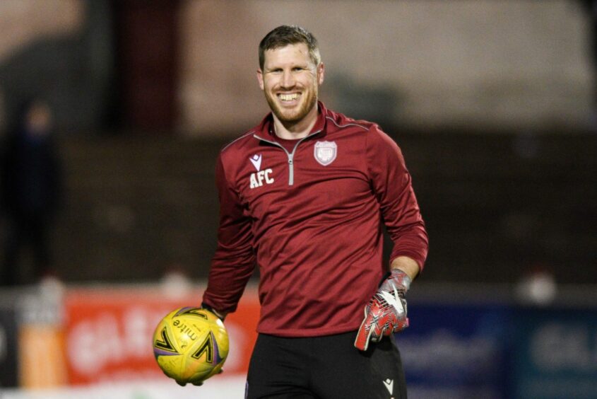 Arbroath keeper Derek Gaston recently signed a two-year extension to his contract.