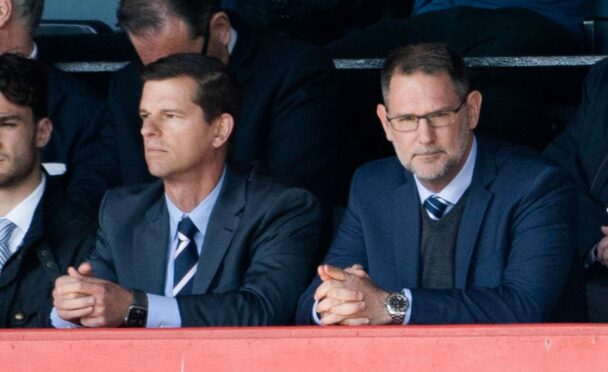 Dundee owner Tim Keyes (L) and managing director John Nelms. Image: SNS.