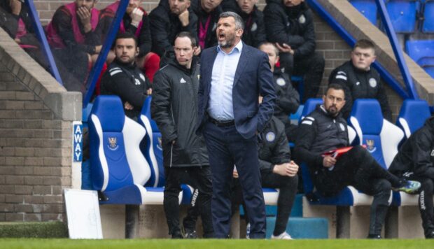 St Johnstone manager Callum Davidson during the defeat to St Mirren.