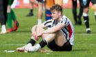 A dejected Coll Donaldson at full-time after relegation was confirmed for Dunfermline.