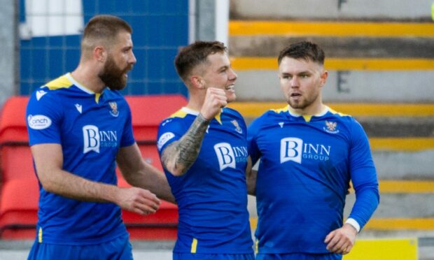 Callum Hendry celebrates his goal.