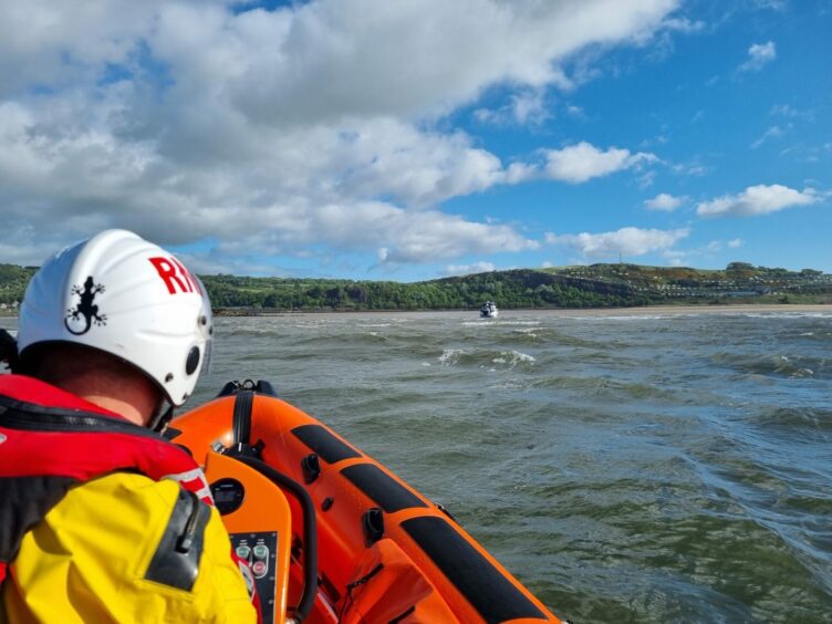 Lifeboat crews at the scene