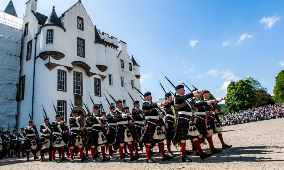 The Atholl Highlanders at Blair Castle.