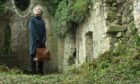 Lucy Worsley at a ruin in Nether Keith Chapel, East Lothian.