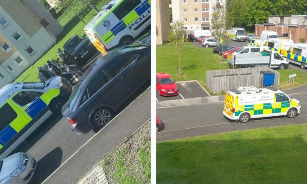 Police and ambulance crews on Invertiel Terrace, Kirkcaldy. Image: Fife jammer locations