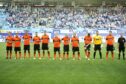 Dundee United line up before facing Dynamo Moscow in the Russian capital in 2012