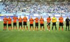 Dundee United line up before facing Dynamo Moscow in the Russian capital in 2012