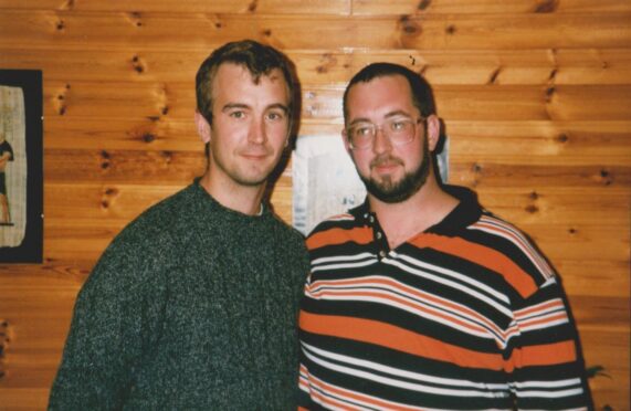 Mike (right) and David Haines in the late 1990s.