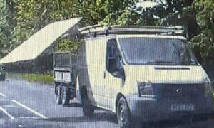 The video shows the wood flying off a van on the Standing Stane Road, Fife. Supplied by Claire Naylor / Fife Jammer Locations.