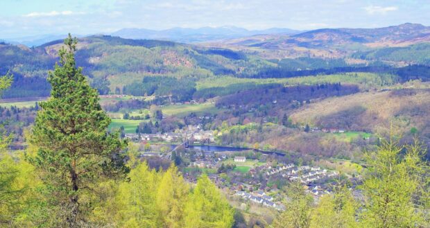 Birnam and Dunkeld area on a lovely afternoon from Birnam hill.