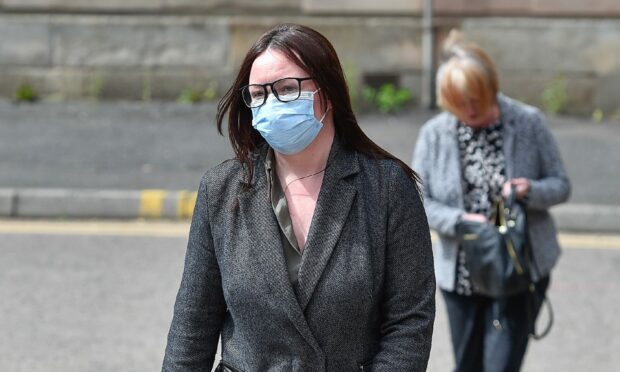 Natalie McGarry arriving at court before her conviction.