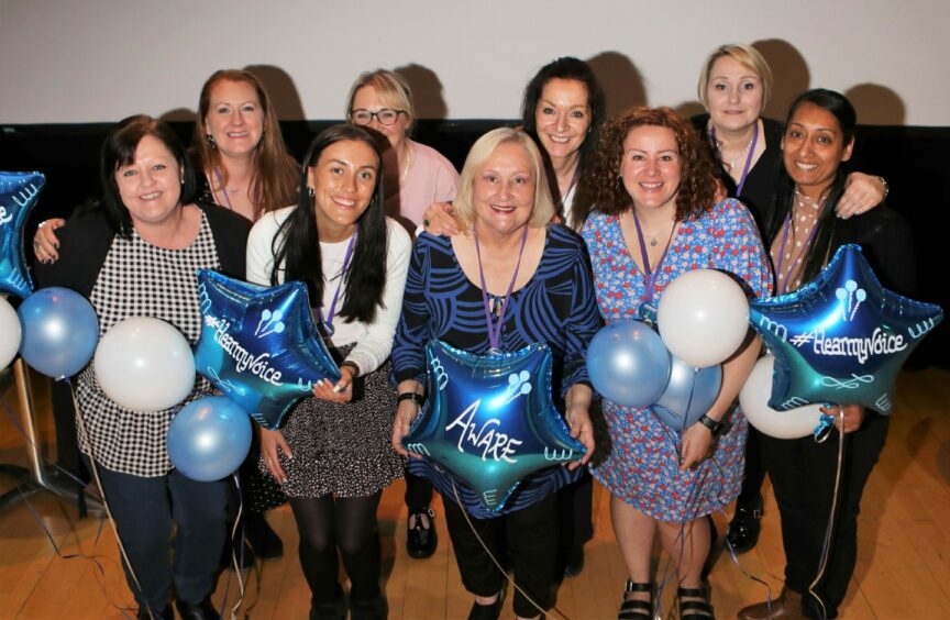 Angus Women's Aid team members at the Webster Theatre animations launch event. Pic: Gareth Jennings/DCT Media.