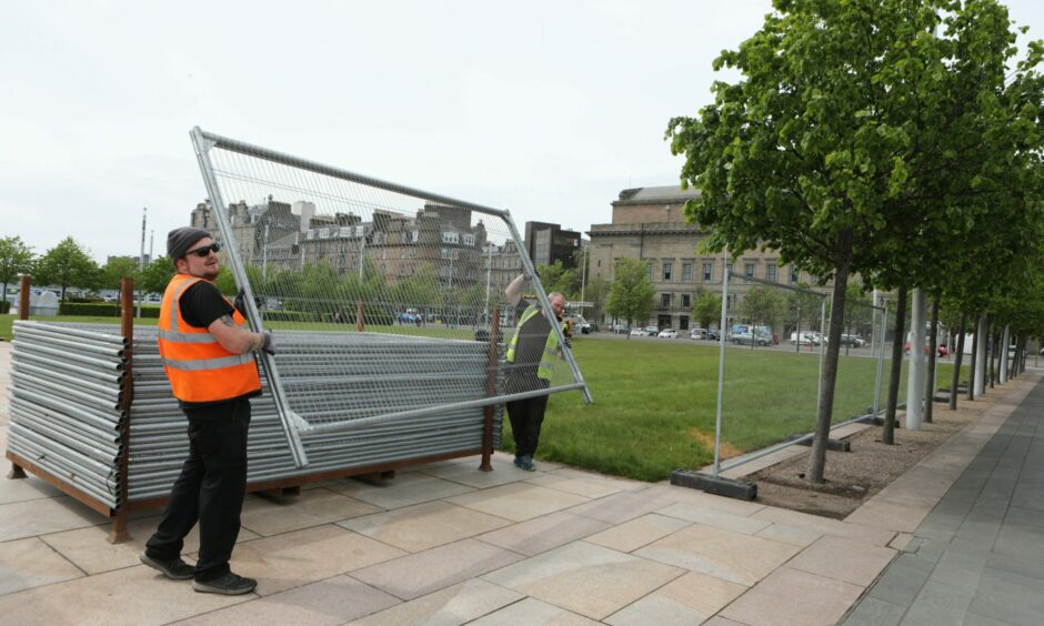 Build up for the event is already underway at Slessor Gardens for the Dundee Sausage and Cider Festival on Friday