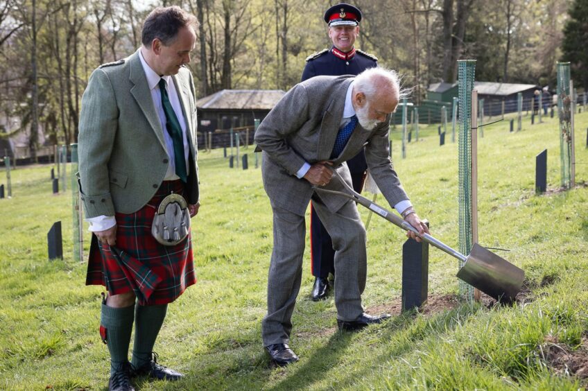 HRH Prince Michael of Kent planted an oak tree in the Crieff Jubilee Woodland.