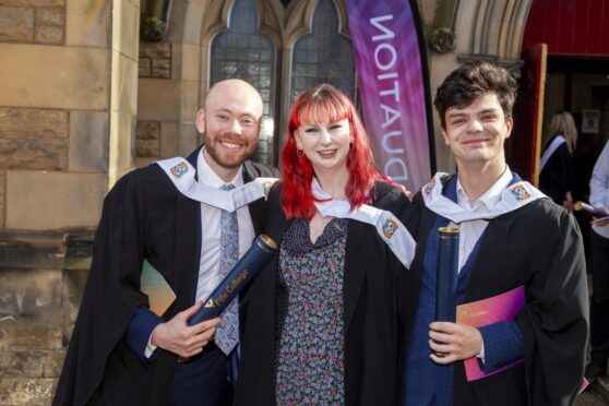 A group of people graduating at Fife College, where you can discover a different way to get degree