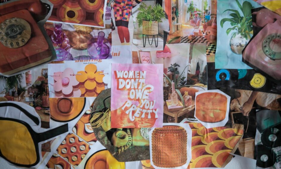 Klash Fashion mood board featuring orange, pink and yellow items
