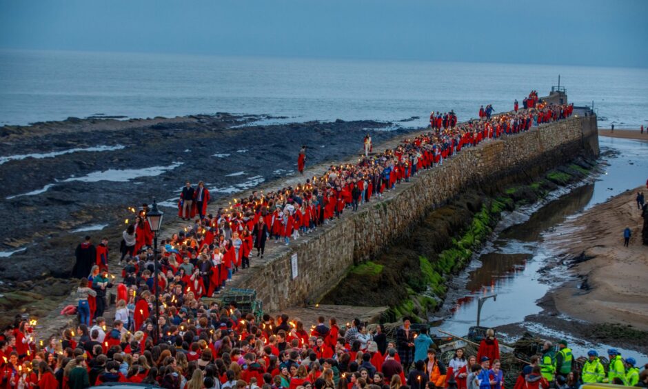The Gaudie walk along St Andrews pier.