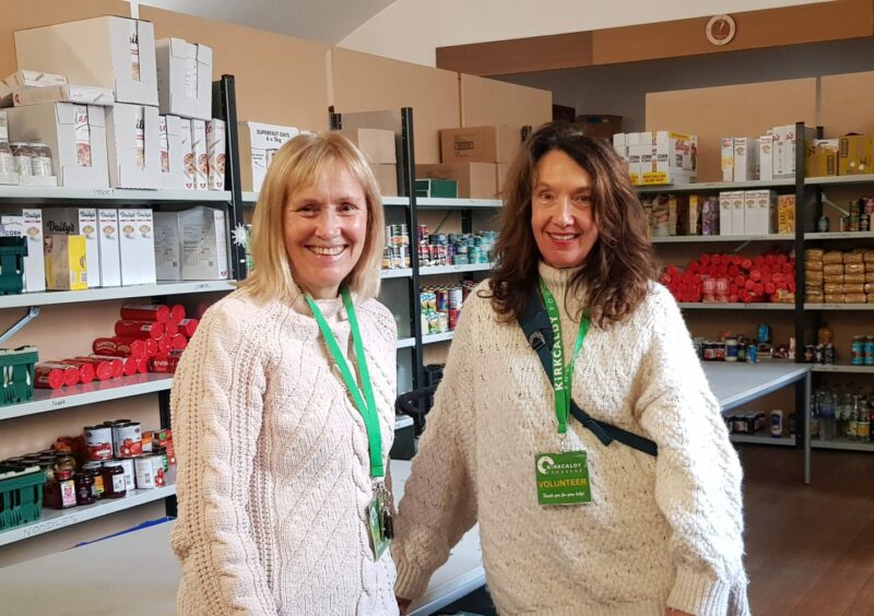 Kirkcaldy Foodbank volunteers Liz Gavin and Grace Kinsella.