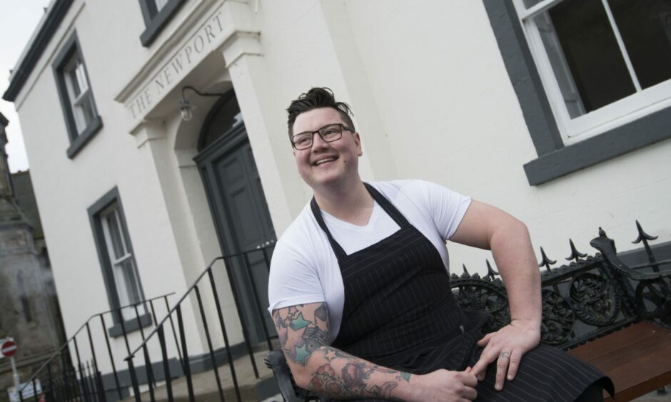 Menu Awards judge and Scottish Masterchef winner Jamie Scott outside his restaurant in Newport on Tay.