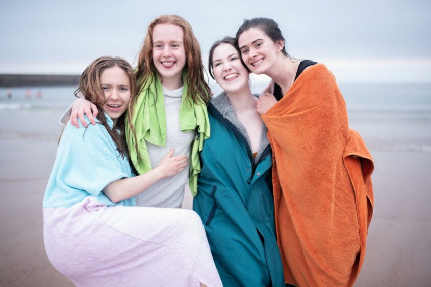 St Andrews students after May Day dip