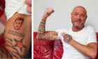 Dundee United fan Malcolm Steedman and his Dundee United tattoo