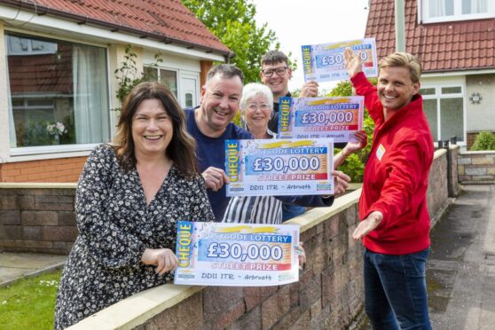 Some of the Arbroath residents who won a share of a £180,000 windfall.
