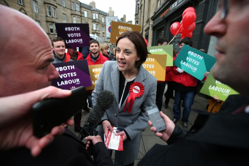 Kezia Dugdale campaigning for Labour during her time as leader of the party in Scotland.