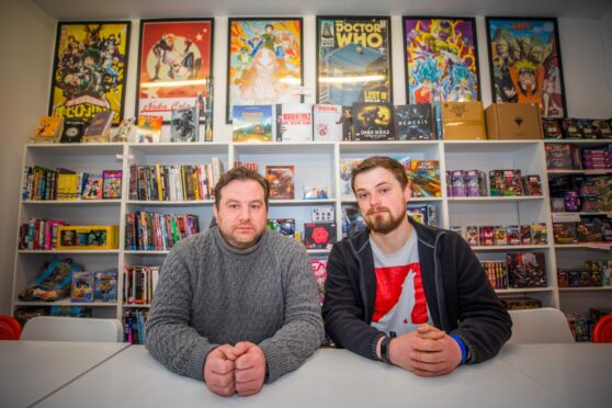 Big Dog Books owner Stuart Kane (left) and 
Perth store manager Andrew Laurie, are devastated about the closure.
